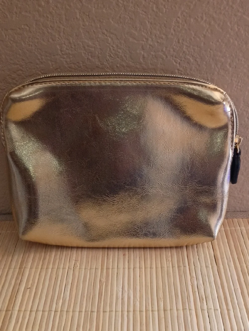 NWOT HAYWARD Metallic Gold Cosmetic Bag/Case/Purse